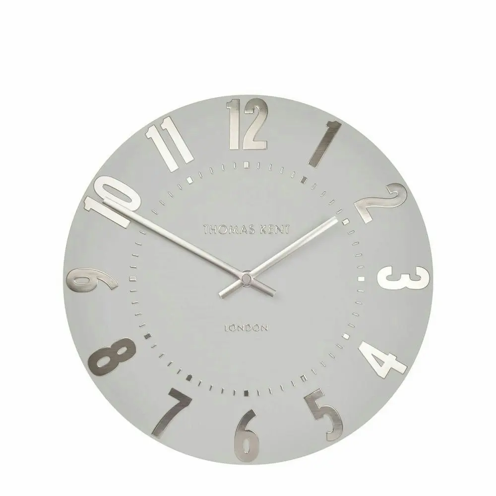 Thomas Kent 30cm Mulberry Arabic Wall Clock | Silver Cloud Grey