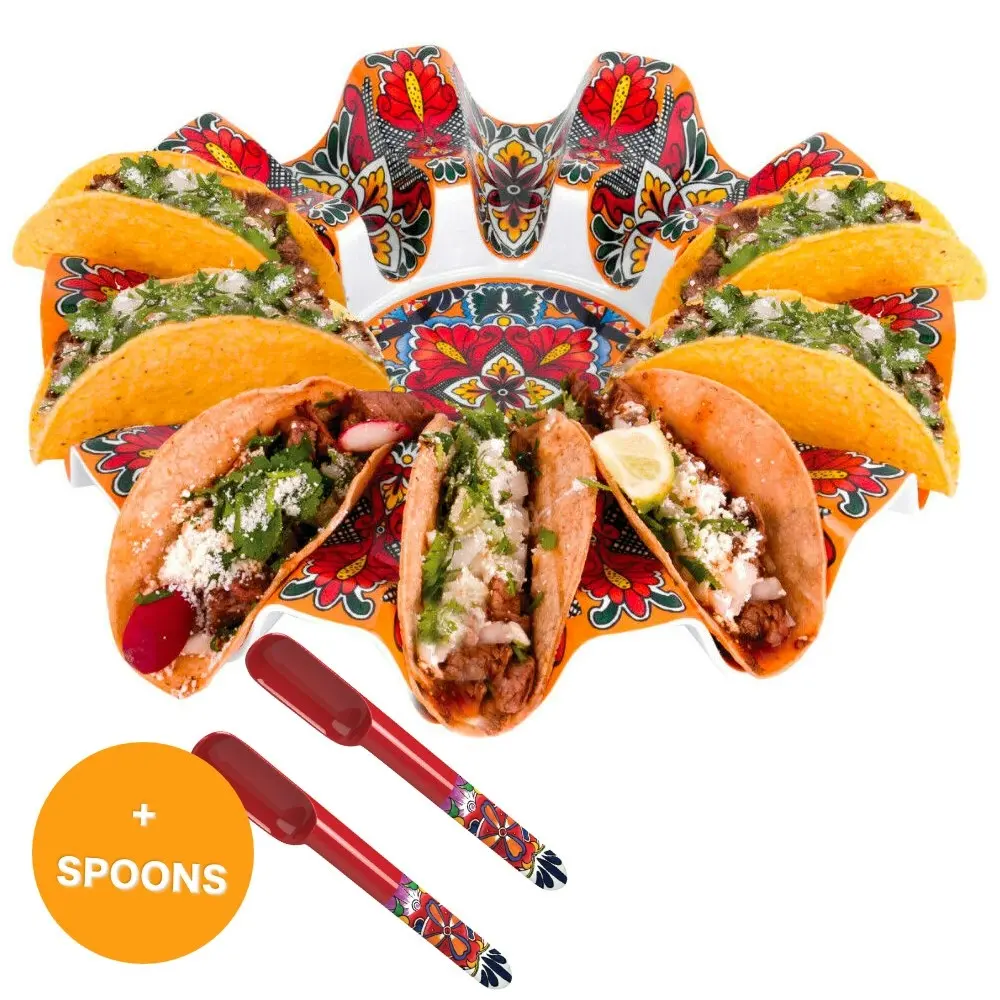 Prepara Taco Carousel Holder Stand & Taco Spoon Set of 2