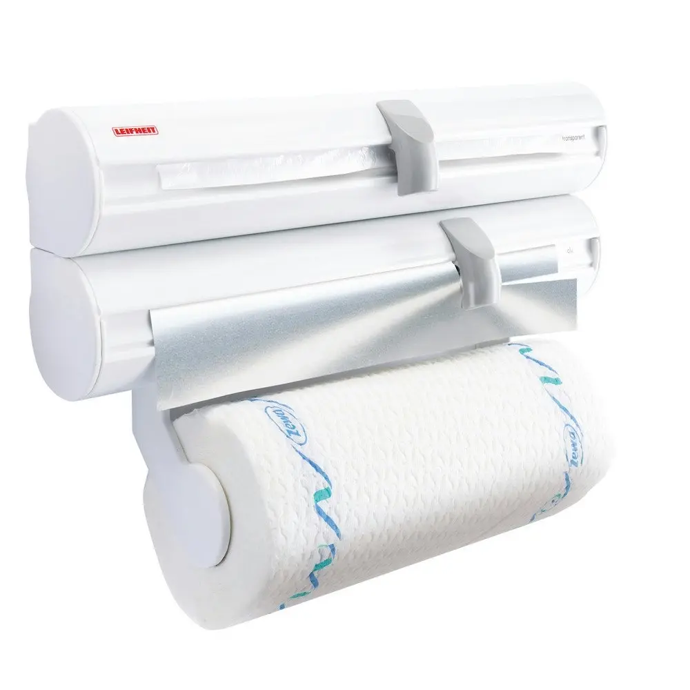 Leifheit Rolly Mobil Wall Mounted Foil Cling Film & Kitchen Roll Dispenser White | 25795