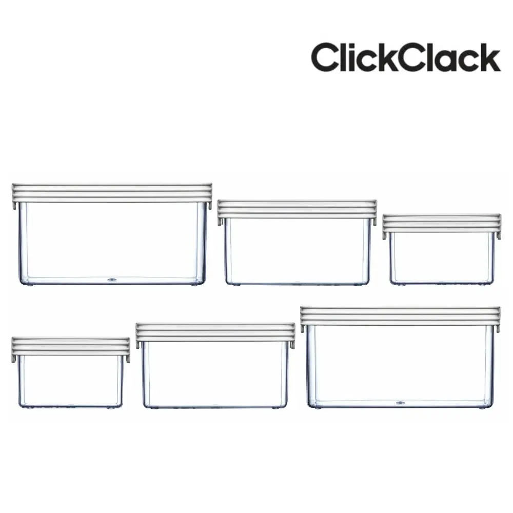 New Clickclack 6 Piece Basic Small Box Set Container Set Air Tight 6pc