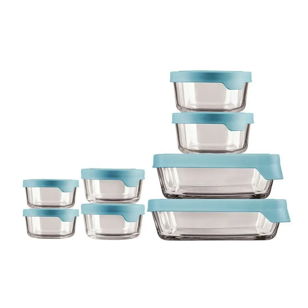 Anchor Hocking 8 Piece Kitchen Glass Storage Container Set | 8pc