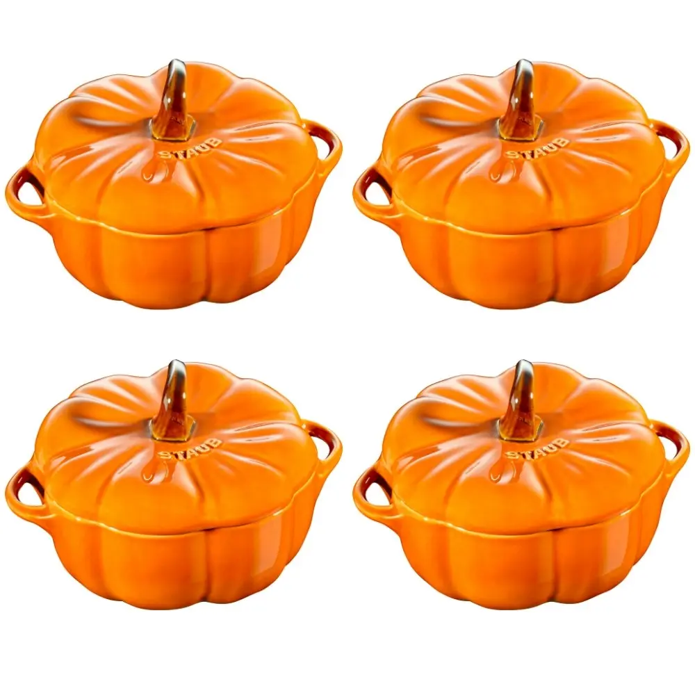 Staub Enamelled Pumpkin Cocotte 0.5L - Set of 4