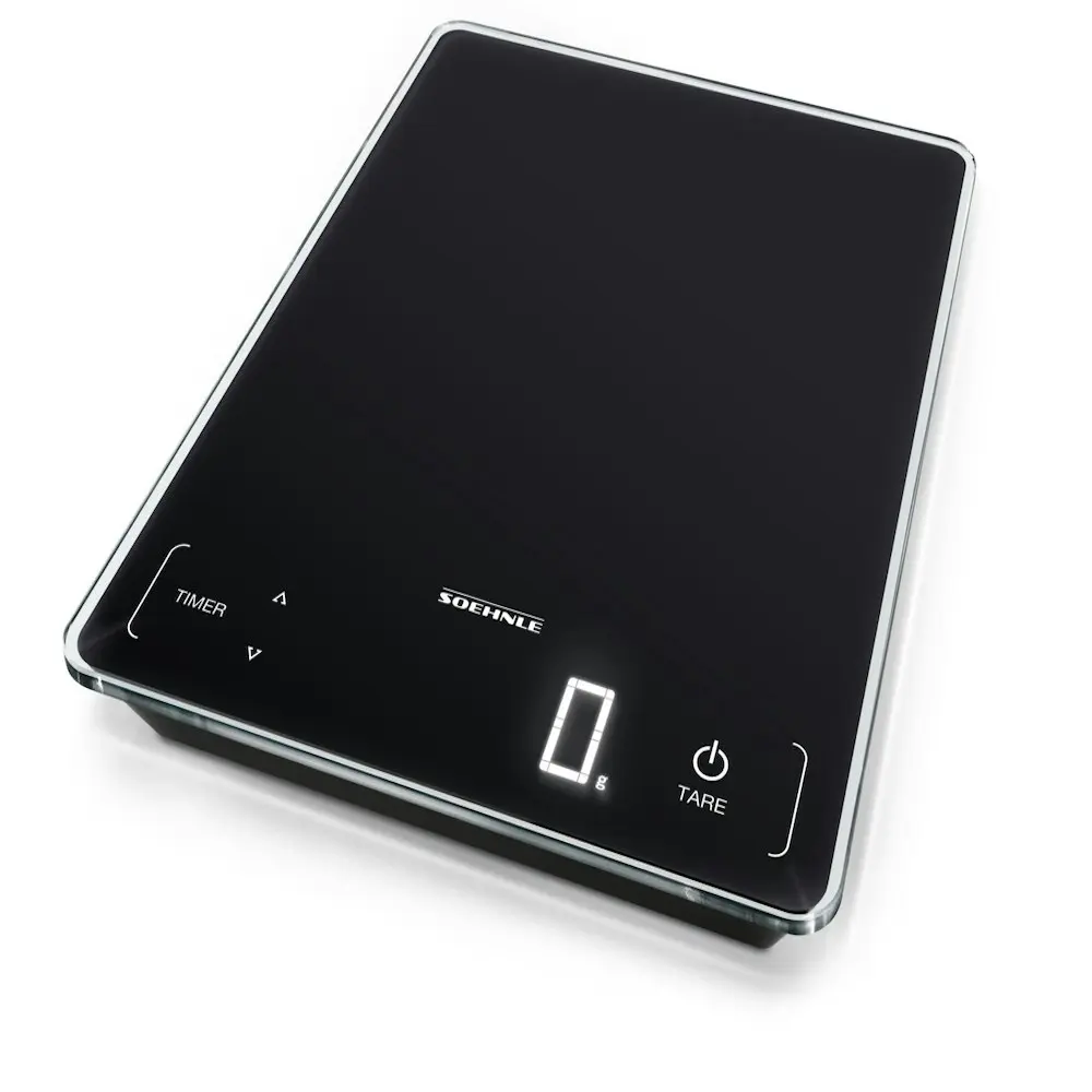 Soehnle Page Profi 100 Digital Kitchen Scale With Timer Black | 15kg Capacity 61506