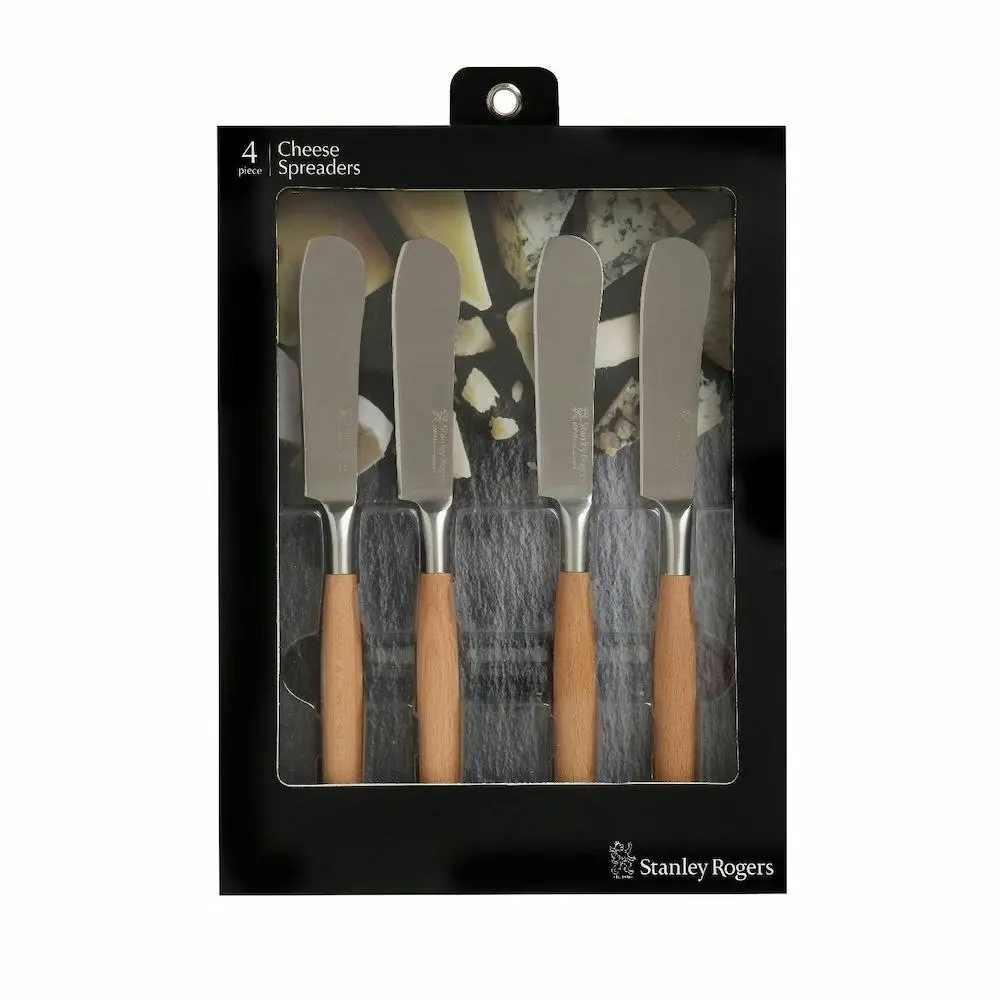 Stanley Rogers 4 Piece Teak Wood Cheese Spreader Set 50734