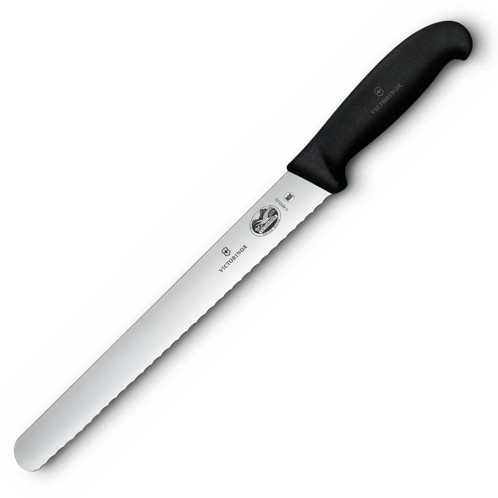 Victorinox 25cm Serrated Blade Slicing Carving Knife Fibrox Handle | 5.4233.25