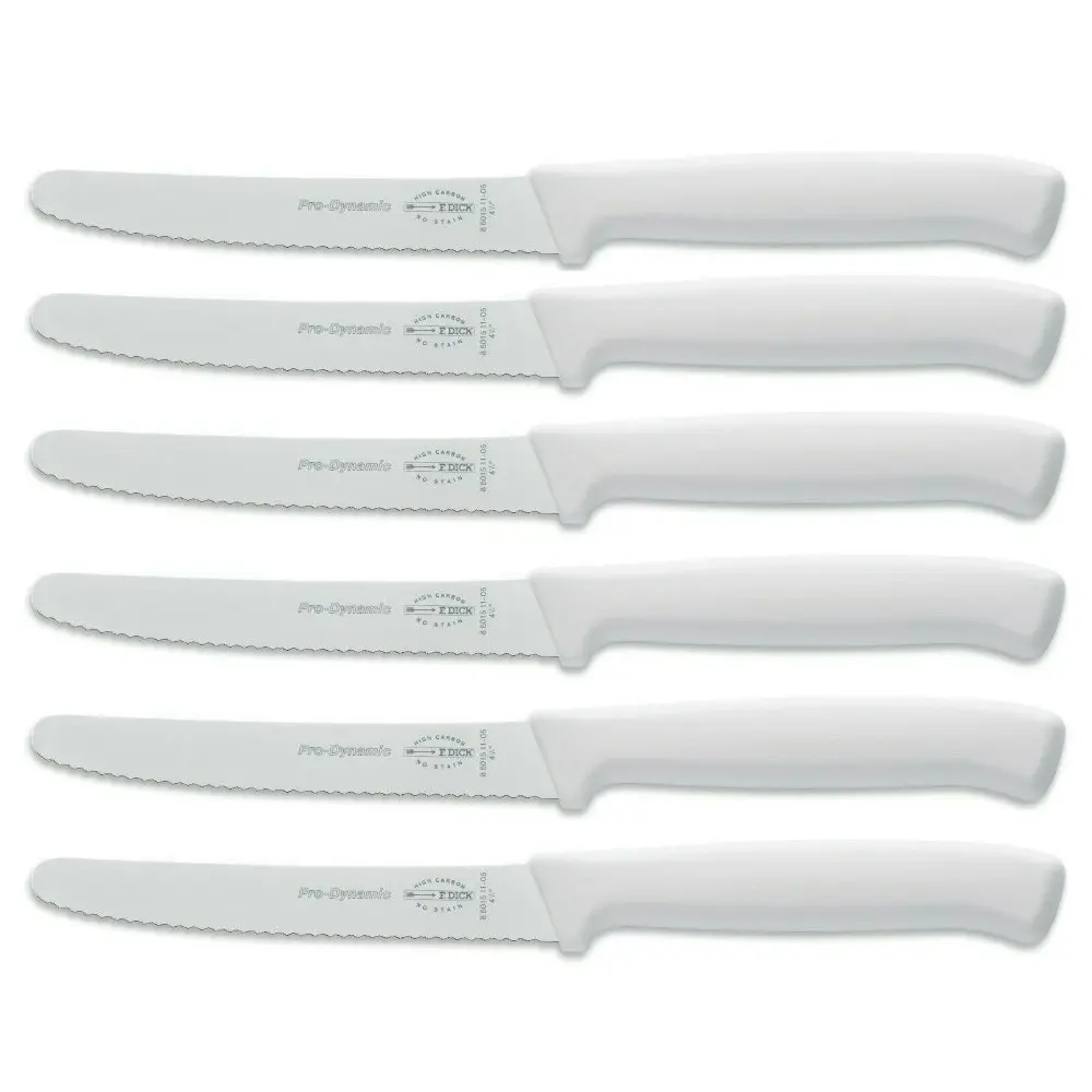 F DICK Fdick Micro Serrated Utility Steak Knives Knife Tomato White X 6