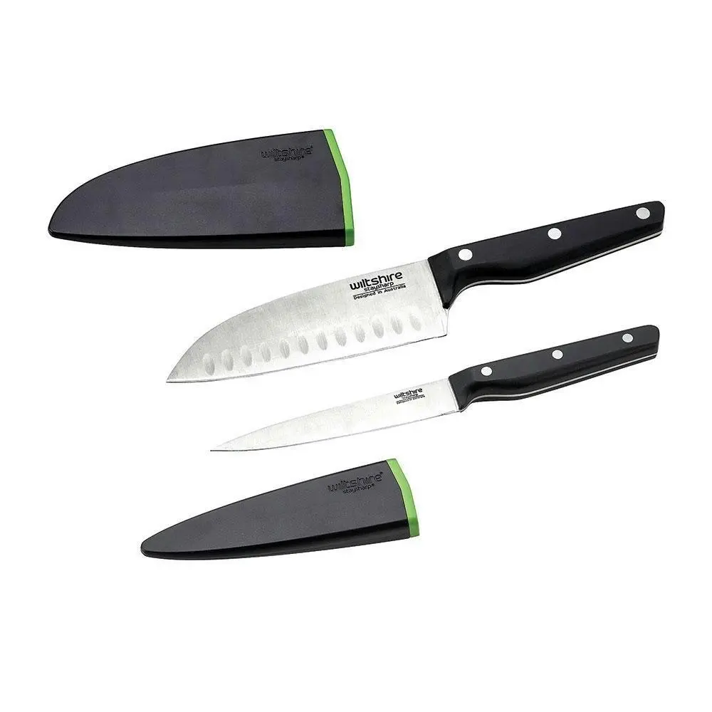 Wiltshire Staysharp Duo Triple Rivet 2pc Utility Santoku Knife Set 41437