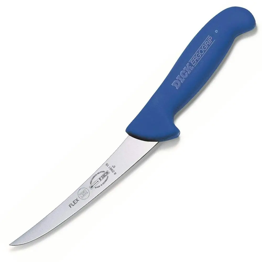 F DICK Ergogrip Curved Flexible 6" / 15cm Boning Knife 8298115 | Blue