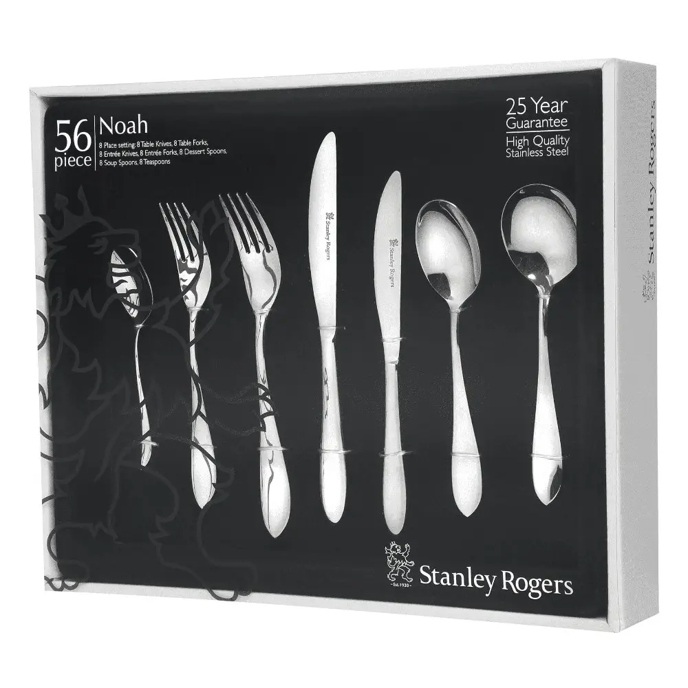 Stanley Rogers 56 Piece Noah Stainless Steel Cutlery Set 56pc