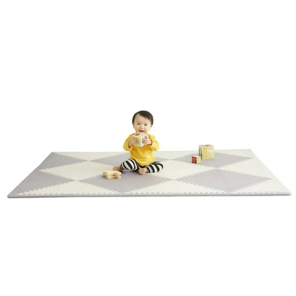 Skip Hop Playspot Geo Foam Play Mat Floor Tiles Kids Baby - Cream / Grey