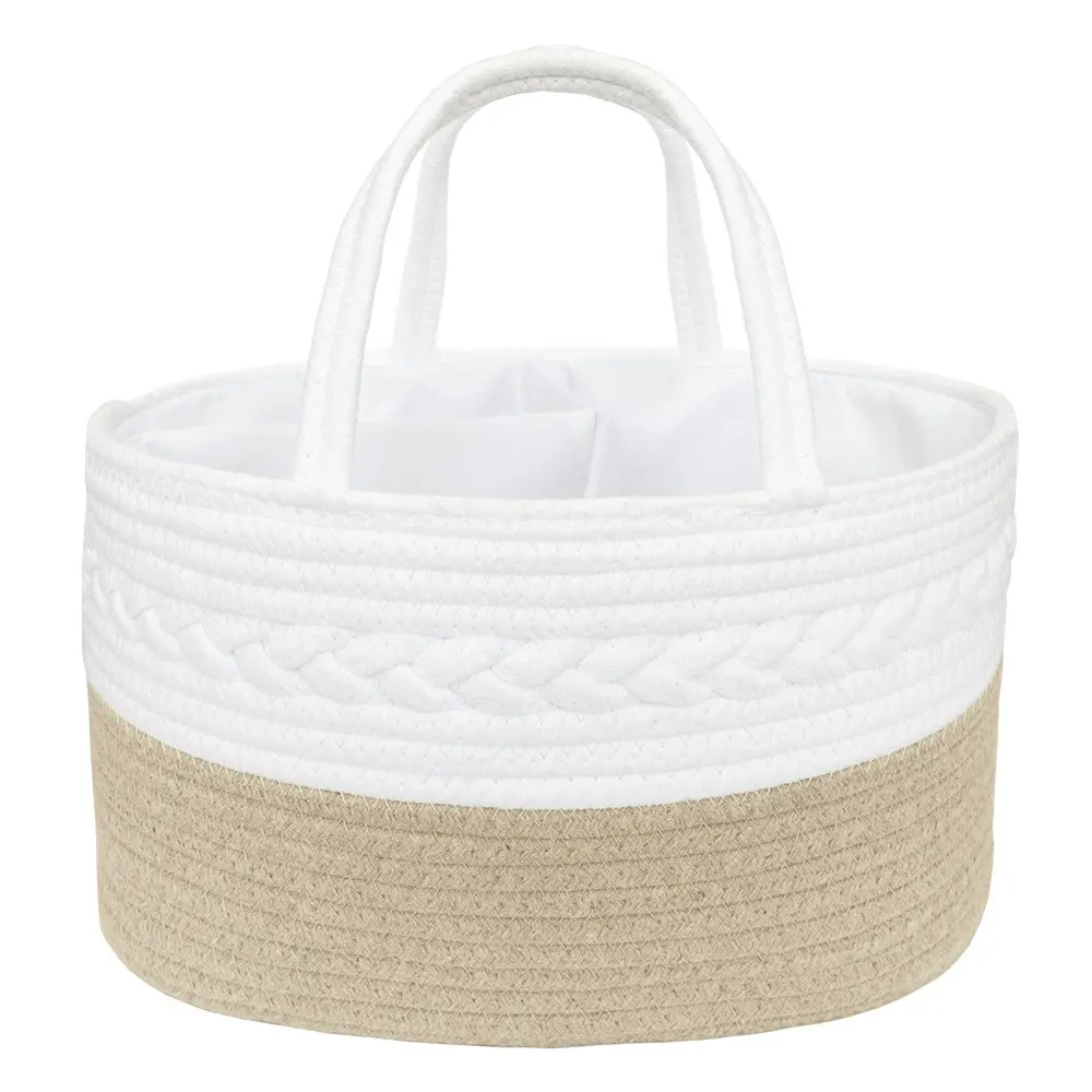 Living Textiles Cotton Rope Nappy Caddy Natural