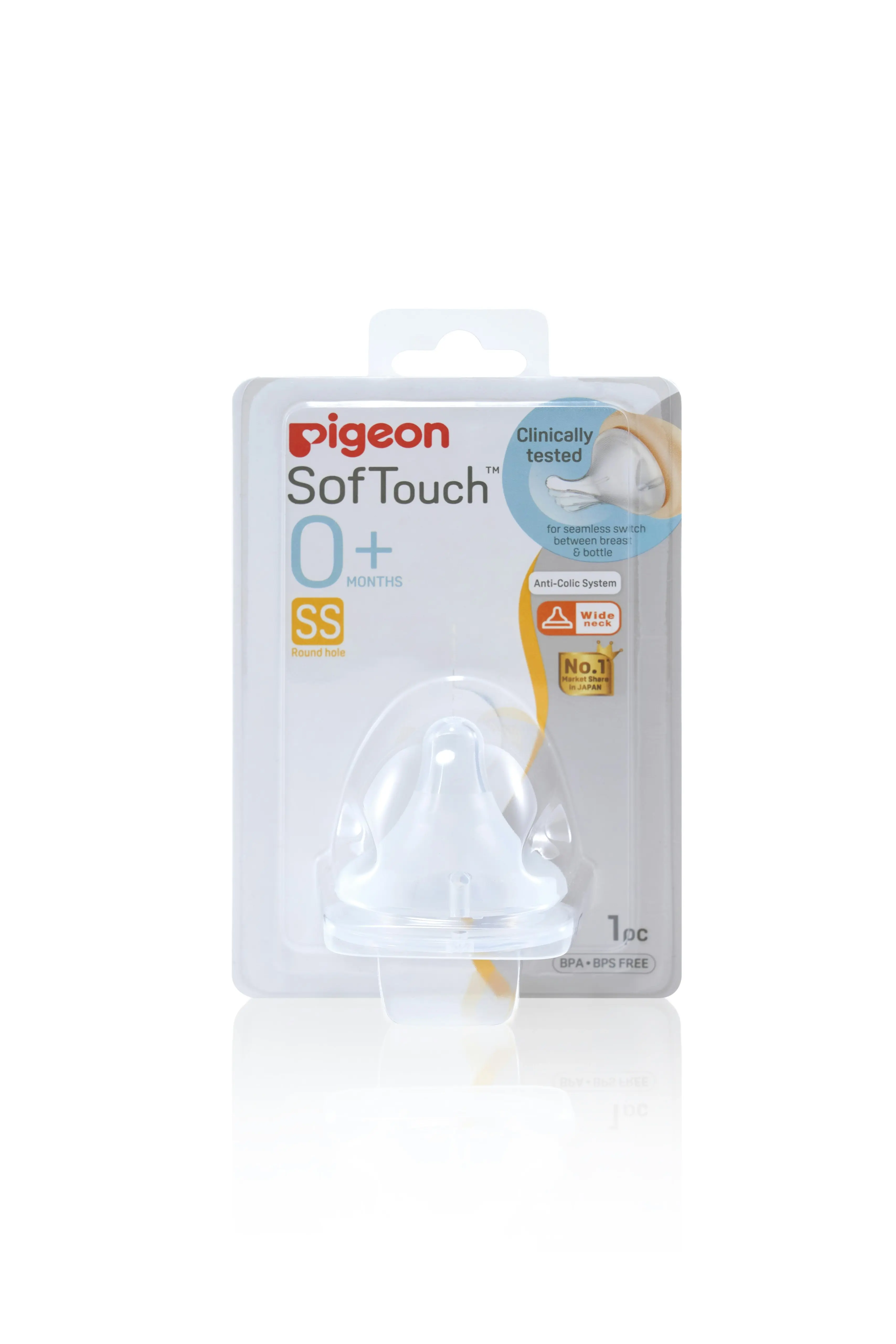 PIGEON SofTouch Peristaltic PLUS Teat SS 1pc