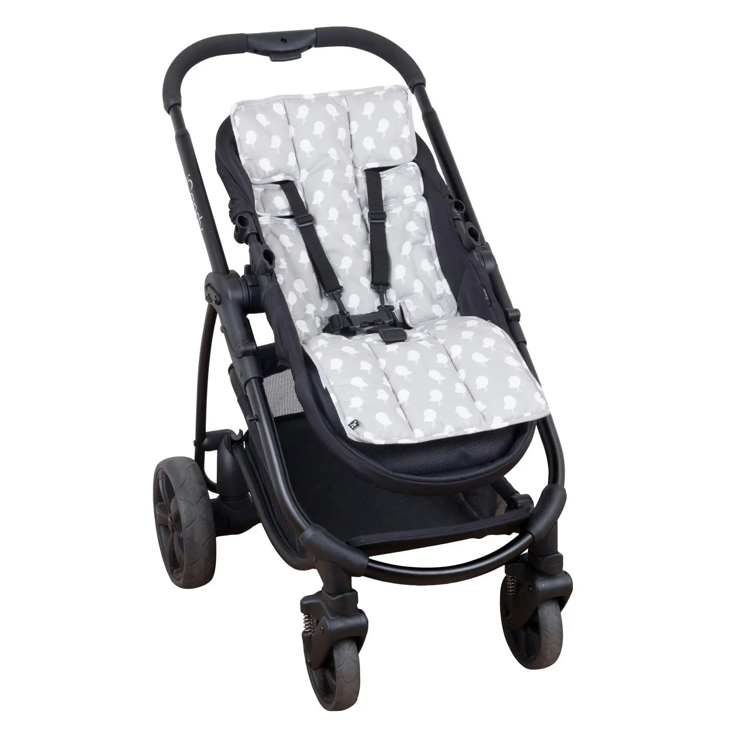 OutlookBaby Cotton Pram Liner Grey Birds