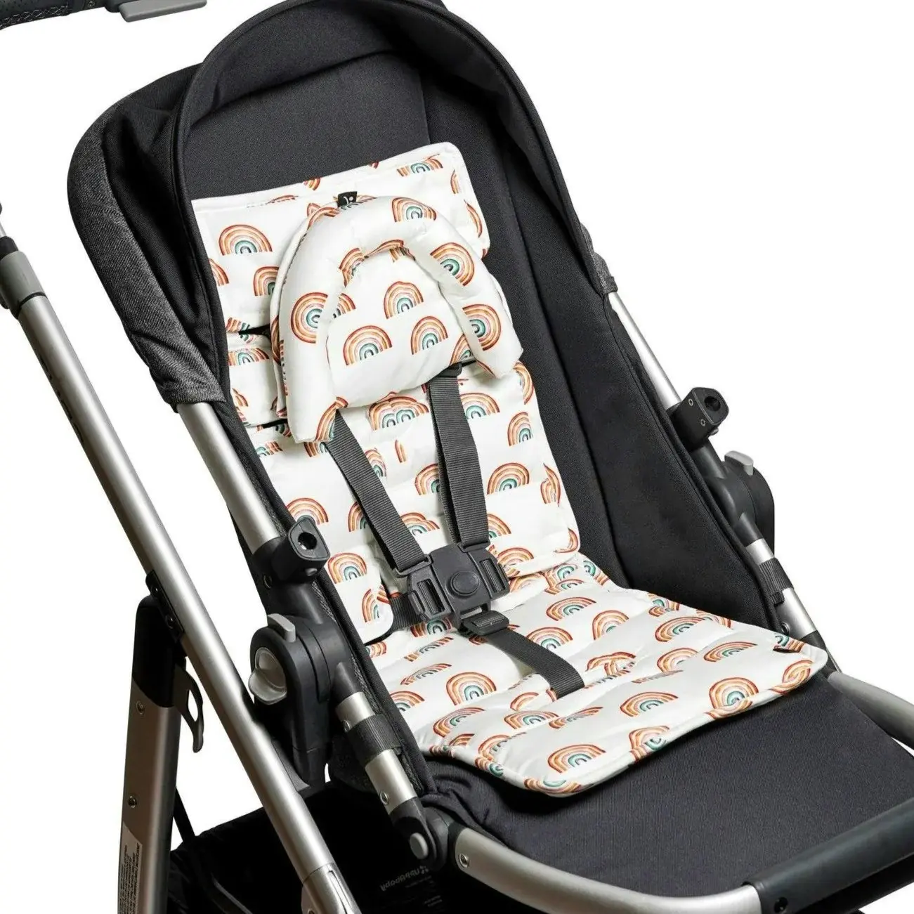 Mini Pram Liner With Adjustable Head Support - Rainbow