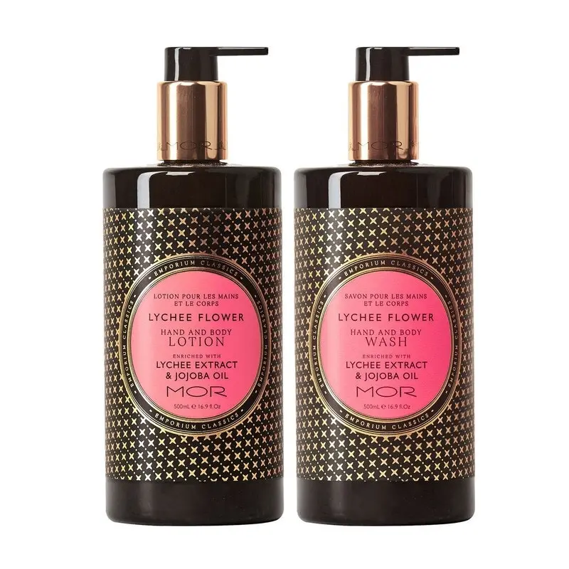 MOR Lychee Flower Hand & Body Wash and Hand & Body Lotion Set