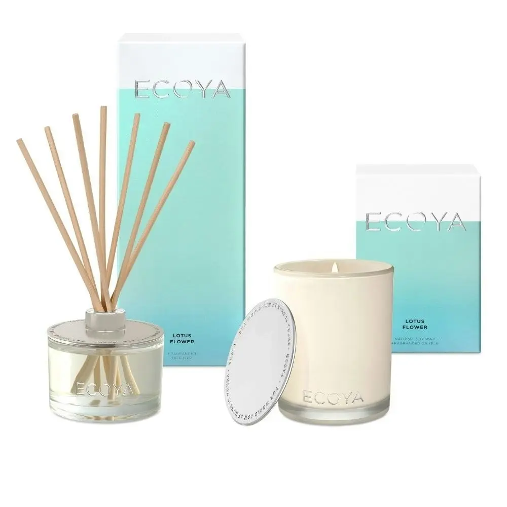 Ecoya Lotus Flower Madison Candle and Diffuser Set