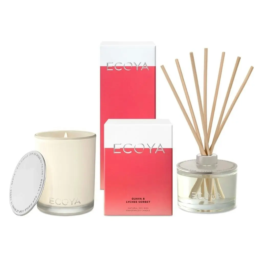 Ecoya Guava & Lychee Sorbet Madison Candle and Diffuser Set