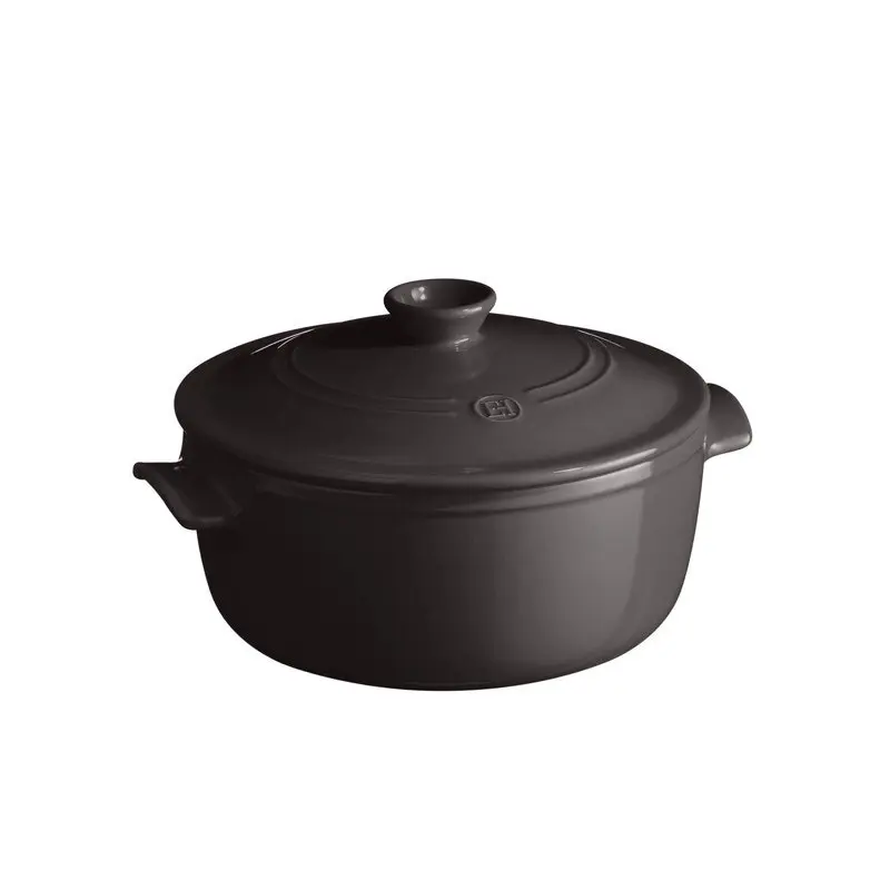 Emile Henry Round 4L Casserole - Charcoal