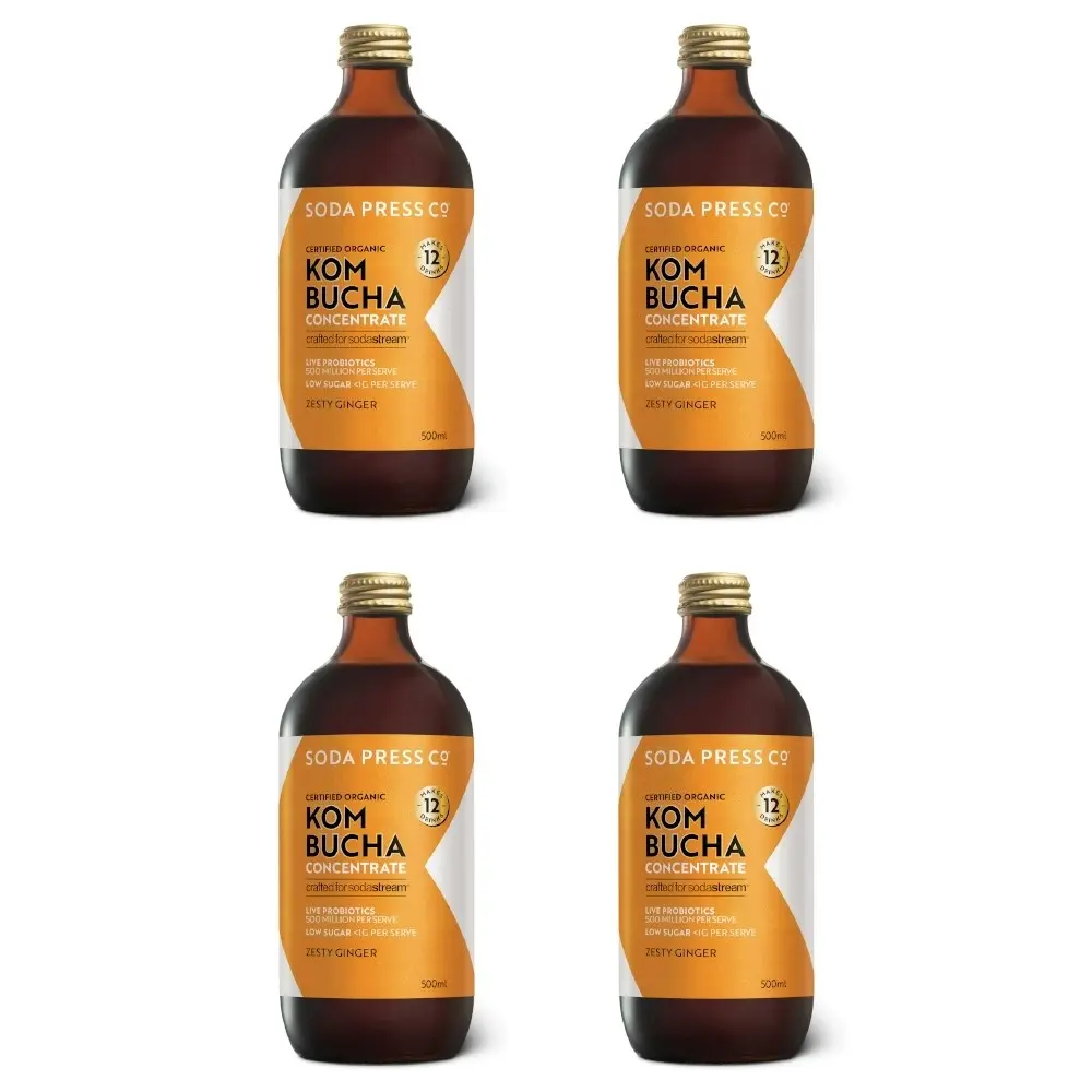 SodaStream Soda Press 4 Pack Organic Syrup 500ml - Kombucha