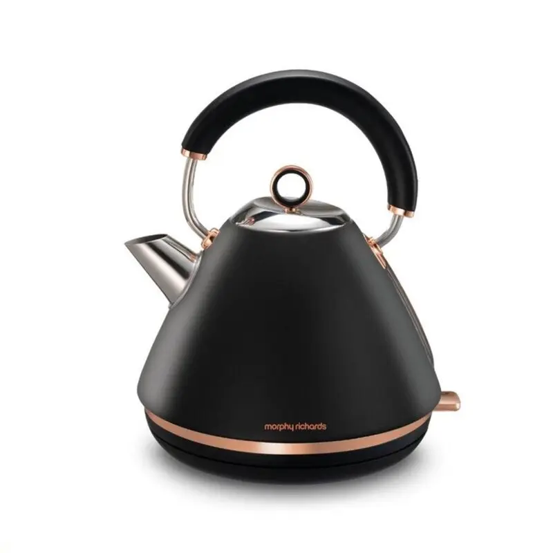 Morphy Richards Ascend Rose Gold Traditional Pyramid Kettle - Matte Black -MRRGK15BLK