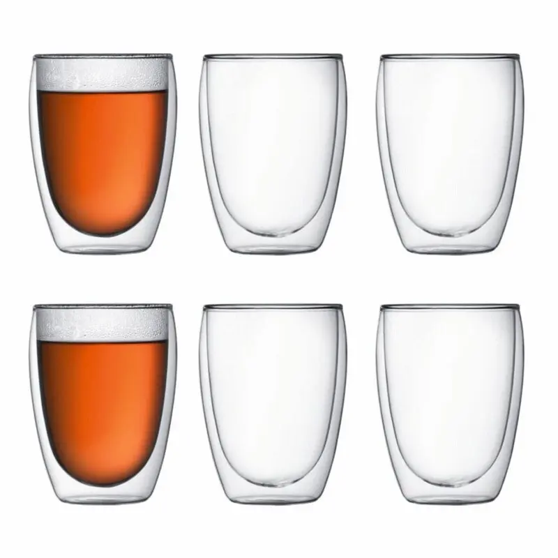 Bodum 4559-10-12 Medium 355ml Pavina Double Wall 6pc Glass Set Clear