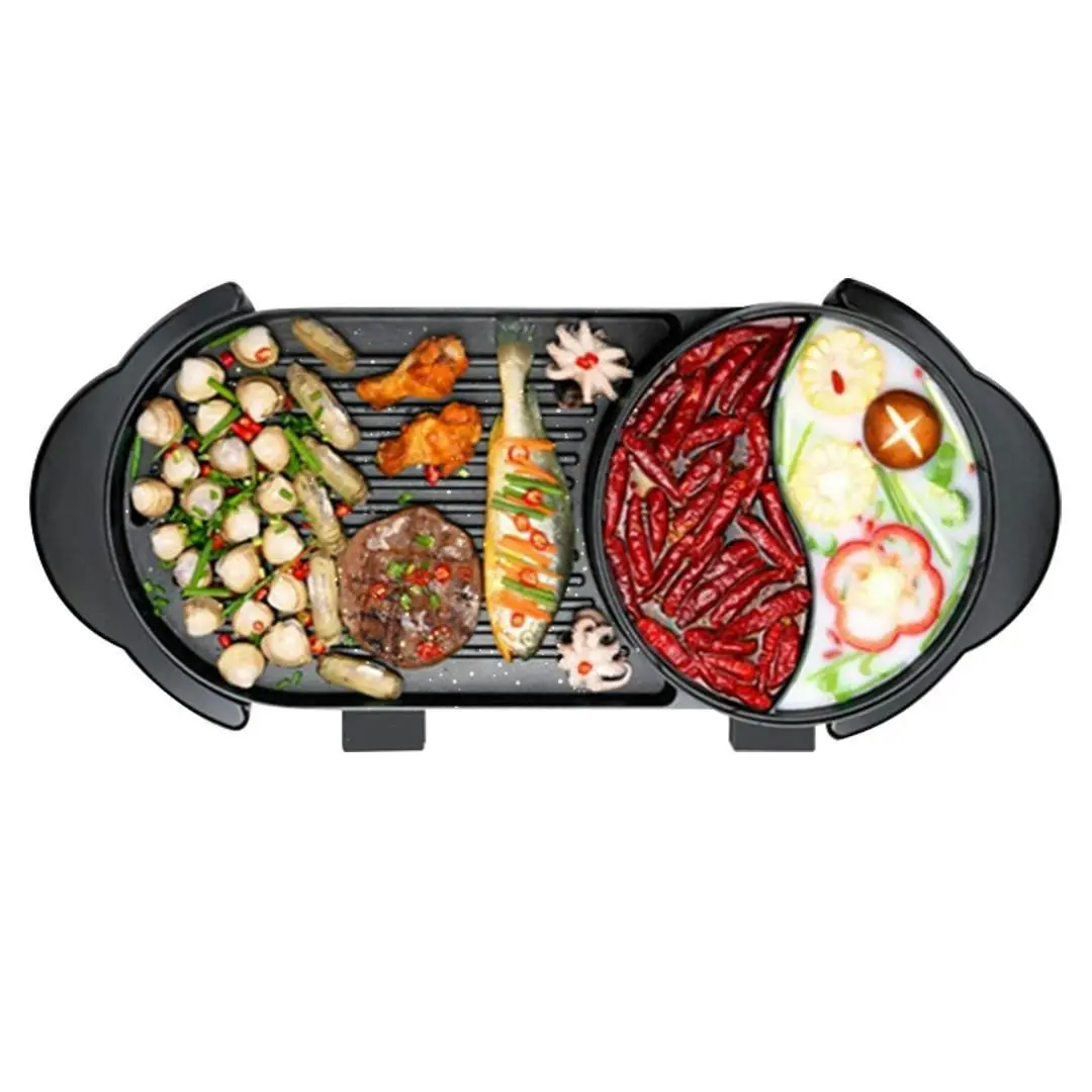 Soga 2 in 1 Electric Non-Stick BBQ Teppanyaki Grill Plate Steamboat Dual Sided Hotpot