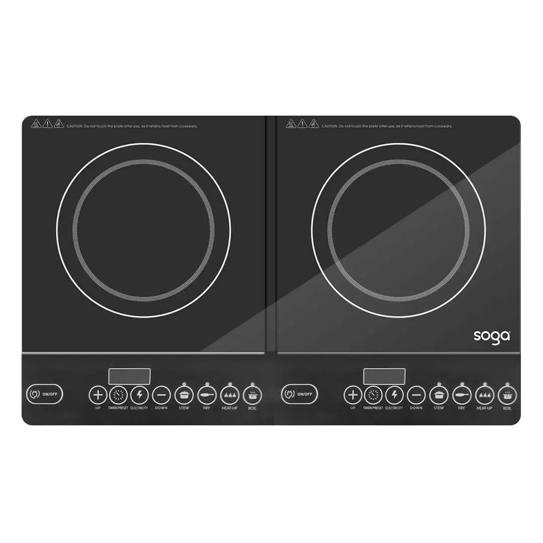 Soga Cooktop Portable Induction LED Electric Double Duo Hot Plate Burners Cooktop Stove