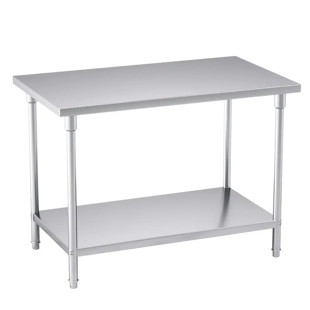 Soga 2-Tier Commercial Catering Kitchen Stainless Steel Prep Work Bench Table 120*70*85cm