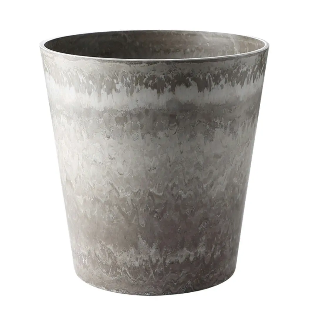 Soga 37cm Rock Grey Round Resin Tapered Plant Flower Pot in Cement Pattern Planter Cachepot for Indoor Home Office