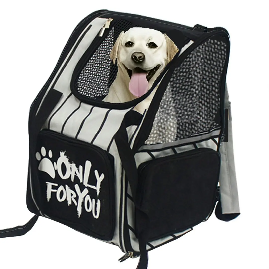 Soga Black Pet Carrier Backpack Breathable Mesh Portable Safety Travel Essentials Outdoor Bag