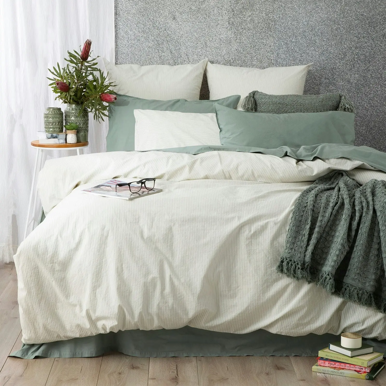 Portifino vintage quilt cover Set Forest