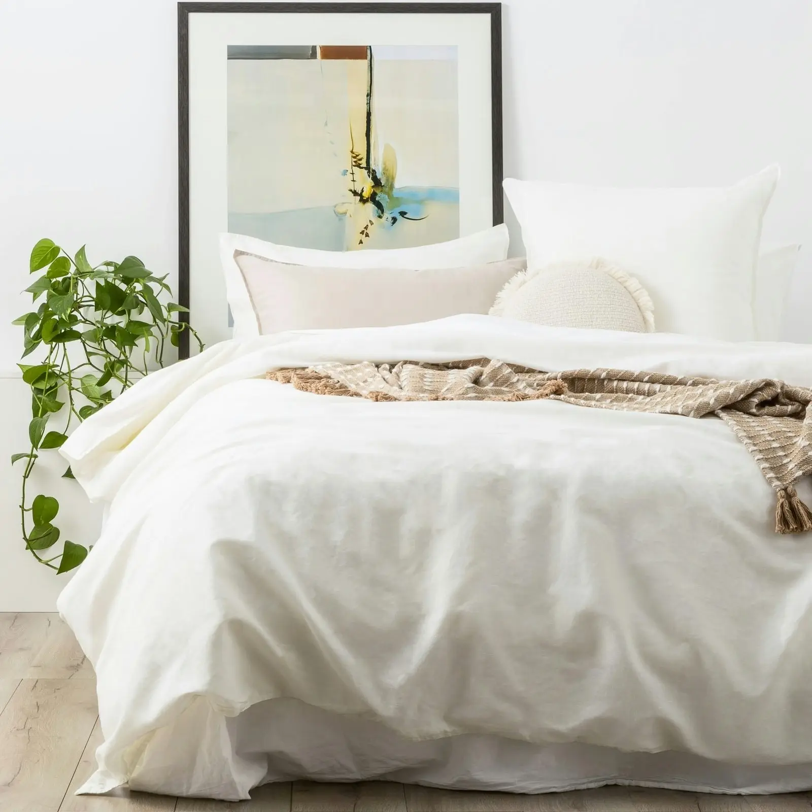 Cavallo Linen Quilt cover White