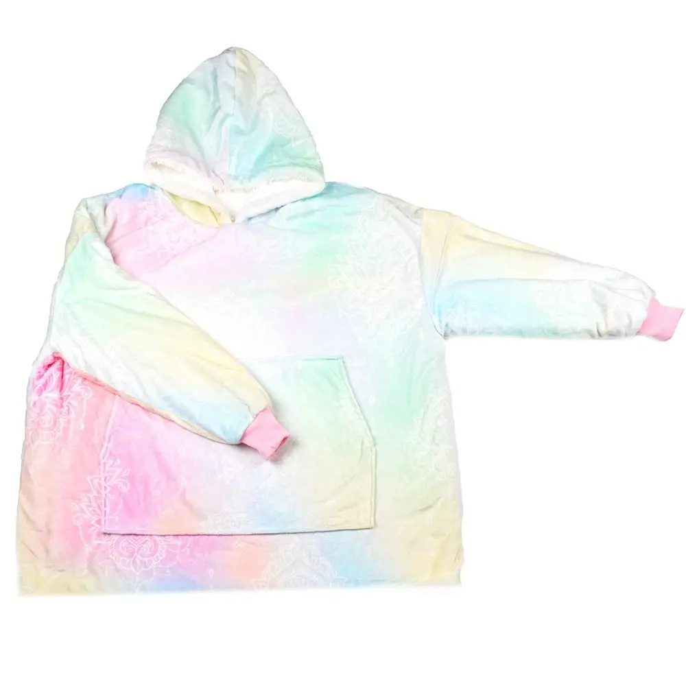 Boho Lotus Multicolored Oversized Blanket Hoodie