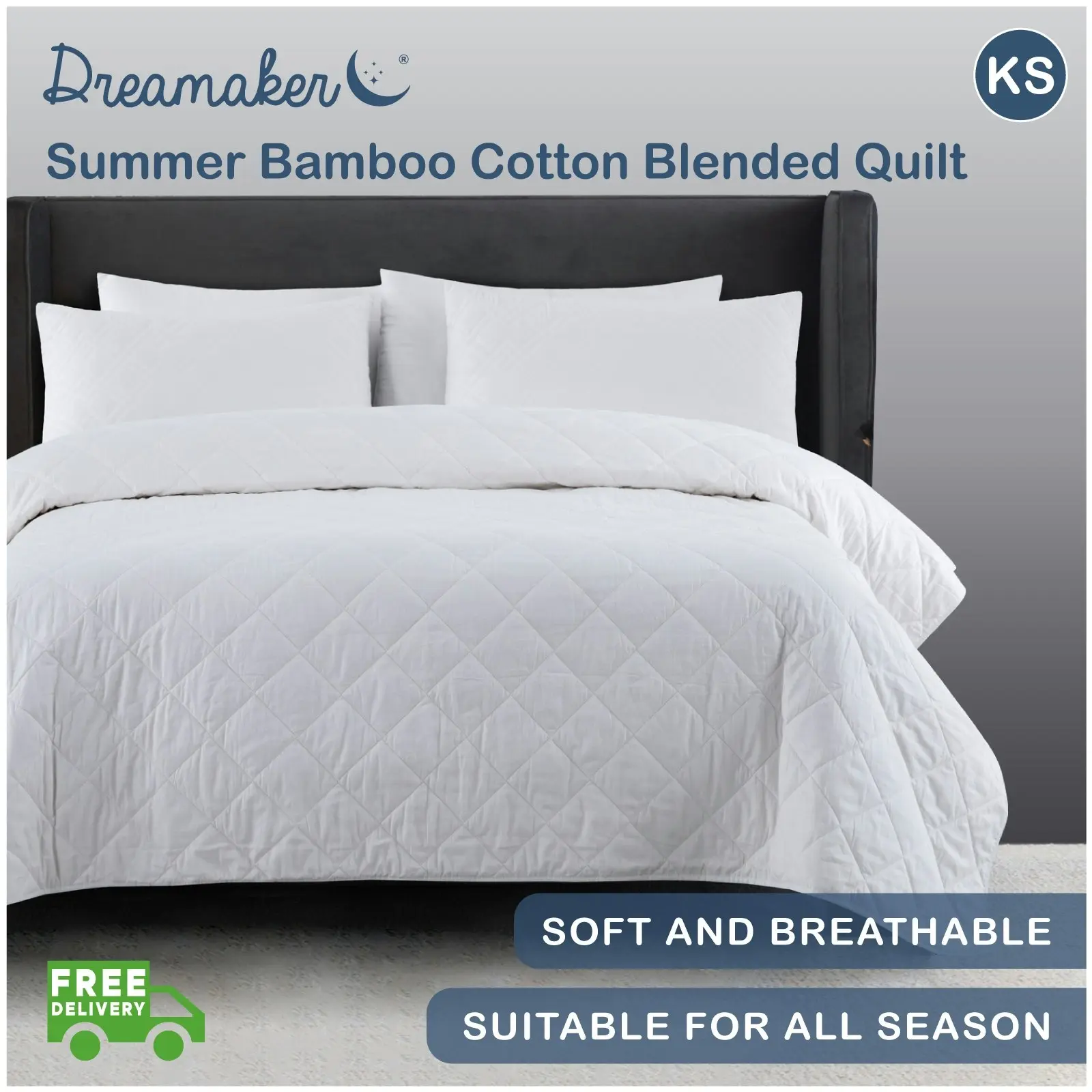 Dreamaker Lightweight Bamboo & Cotton Blend Quilt King Single Bed