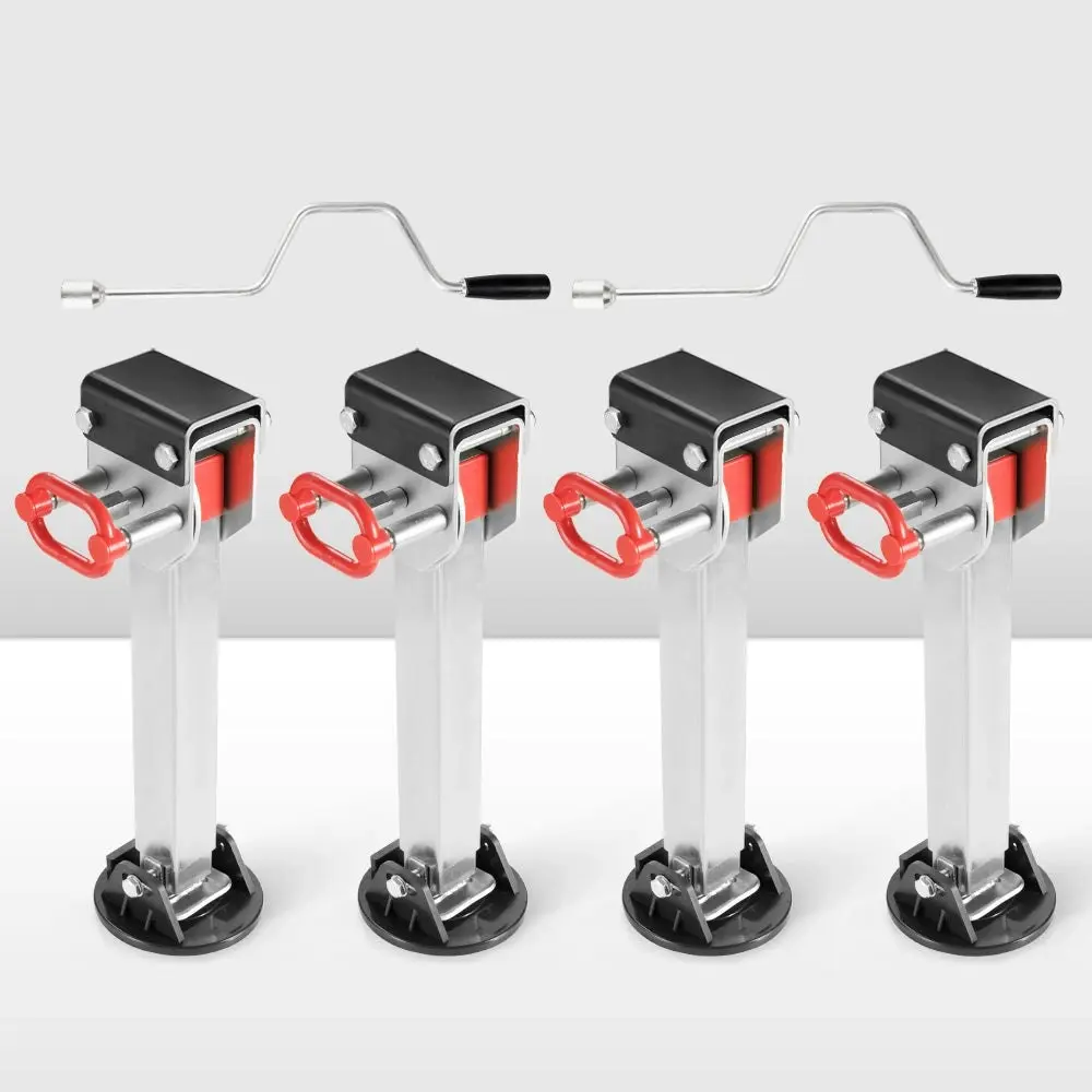 4x 590MM Corner Legs Drop Down W/Handle Steel Base 1500LBS