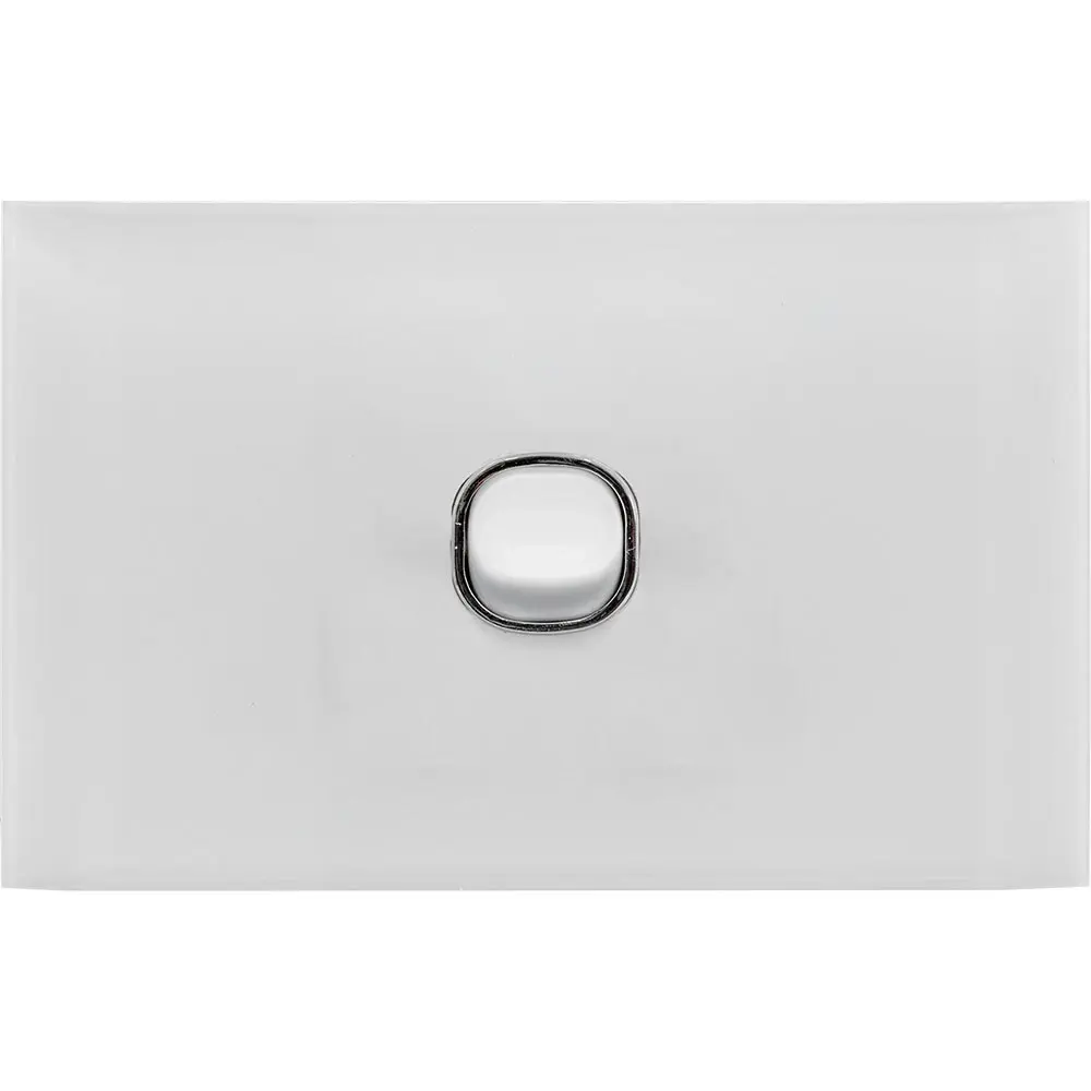 Doss ASW1 115mm Acrylic Wall Plate 1 Gang Light Power Switch 2 Way On/Off White