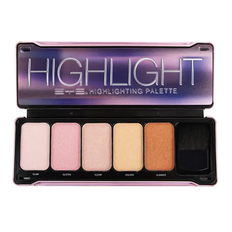 BYS Highlight Palette Glow Powder Cheek Beauty Cosmetics Face Makeup 6 Shades