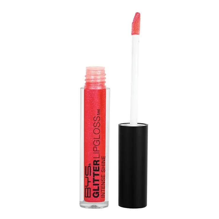 BYS Glitter Lipgloss Intense Shine Non-Sticky Lightweight Makeup Sun Red 1ml