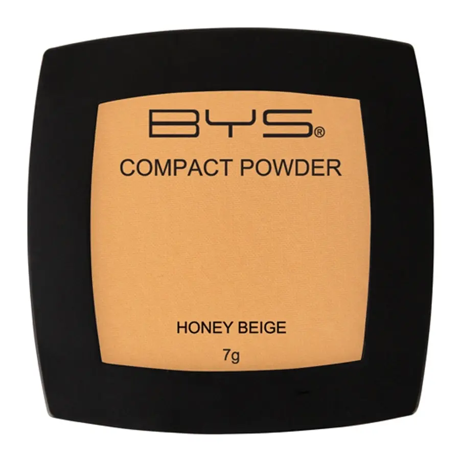 BYS Compact 7g Powder Face Makeup Women Cosmetics Light Coverage Honey Beige