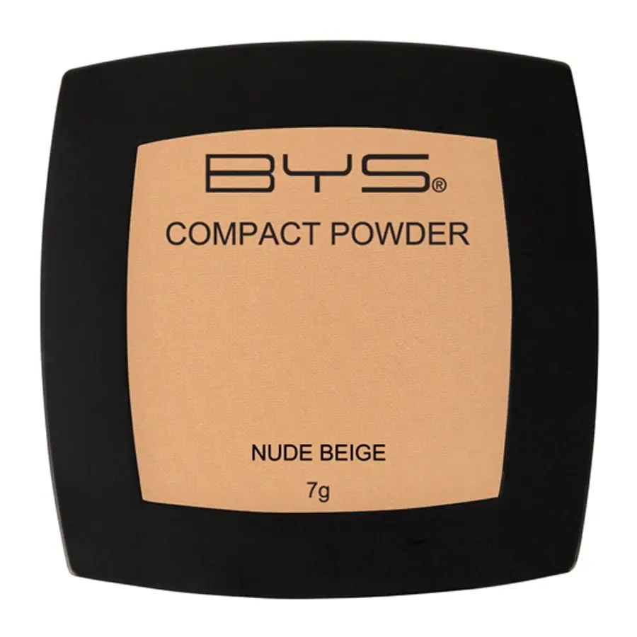 BYS Compact 7g Powder Face Makeup Women Cosmetics Light Coverage Nude Beige