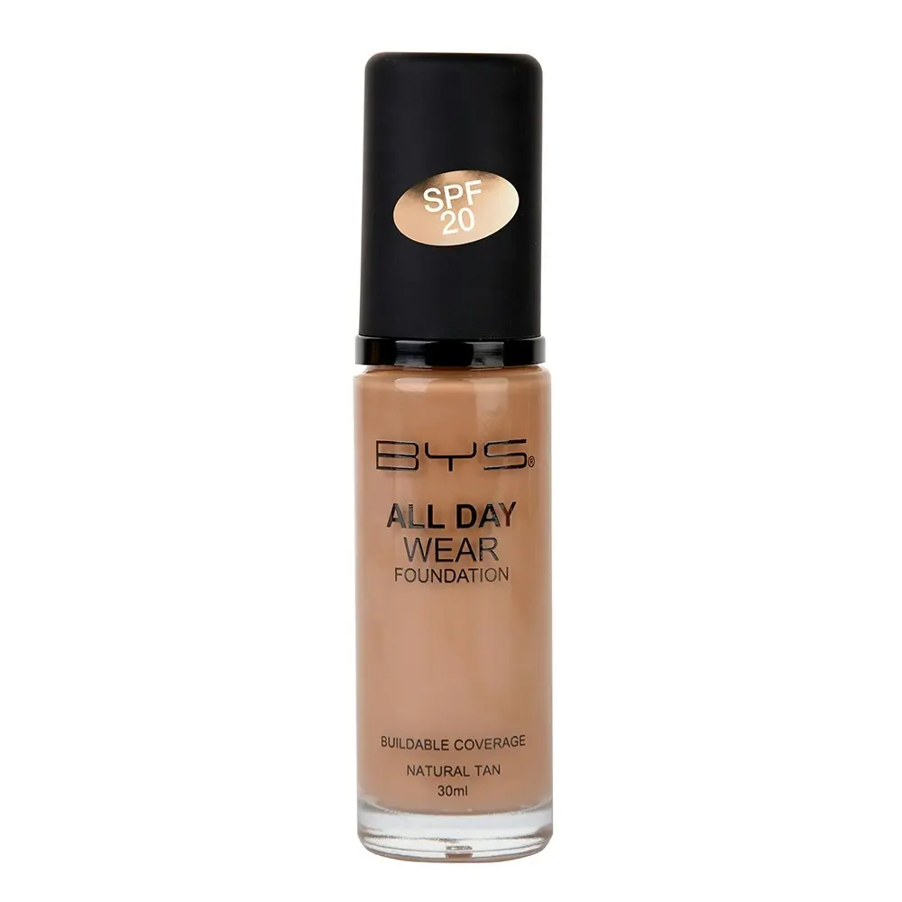 BYS 30ml All Day Wear SPF20 Liquid Foundation Face Makeup Cosmetics Natural Tan