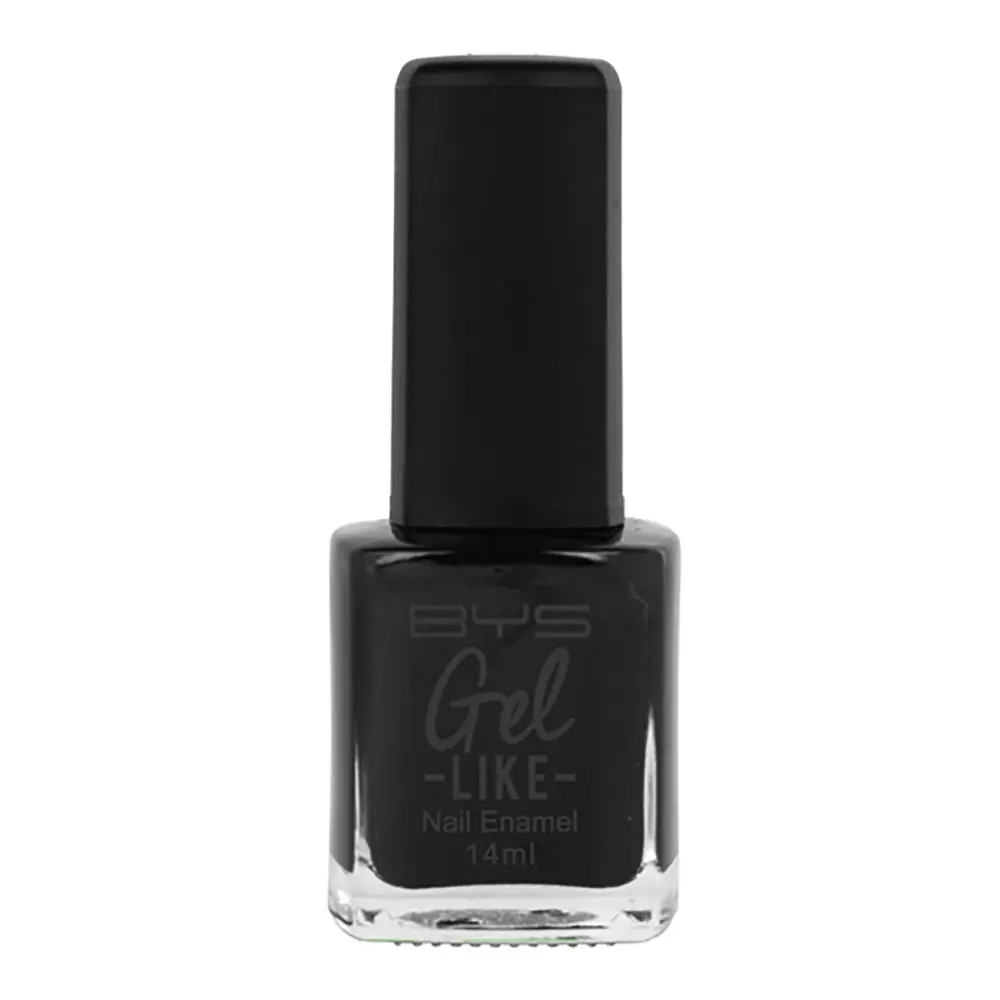 BYS Gel-Like Ebony Ink Nail Polish Enamel Lacquer Gloss Quick Dry 14ml Black