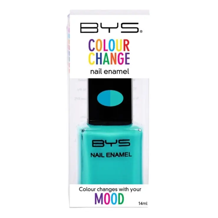 BYS Colour Change Blue Nail Polish Enamel Lacquer Long Wearing Quick Dry 14ml