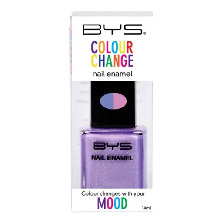 BYS Colour Change Glitter Purple Nail Polish Enamel Lacquer Long Wearing 14ml