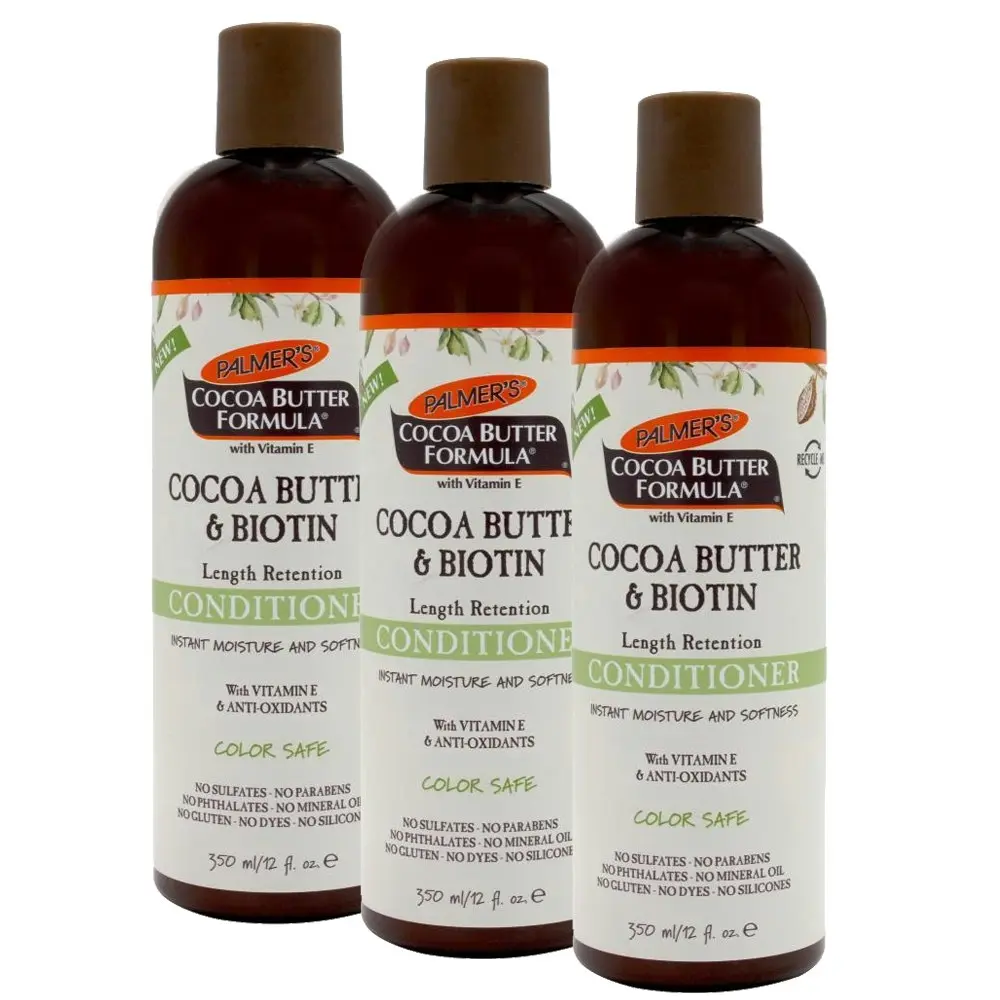 3x Palmer's 350ml Cocoa Butter/Biotin Conditioner Moisture Care For Damaged Hair