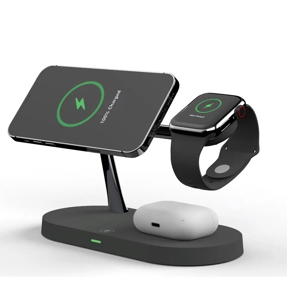 Rewyre 5in1 Magnetic Fast Wireless Charger f/ iPhone 13/Air Pods/Smart Watch BLK