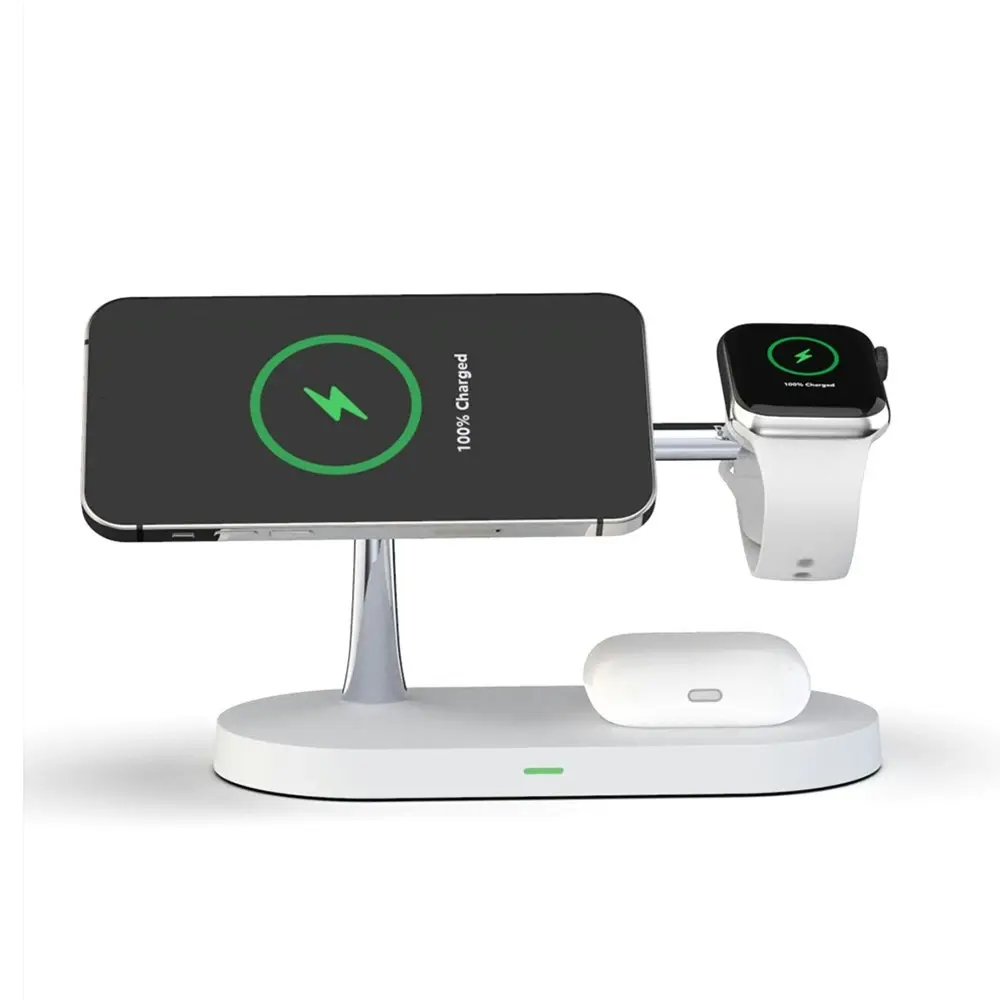 Rewyre 5in1 Magnetic Fast Wireless Charger f/ iPhone 13/Air Pods/Smart Watch WHT