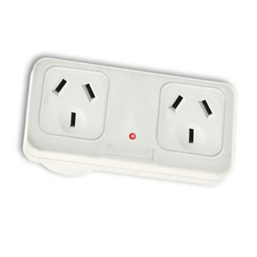 Sansai Horizontal Right Side Powerpoint Double Surge Protector Adaptor/Outlet/AU