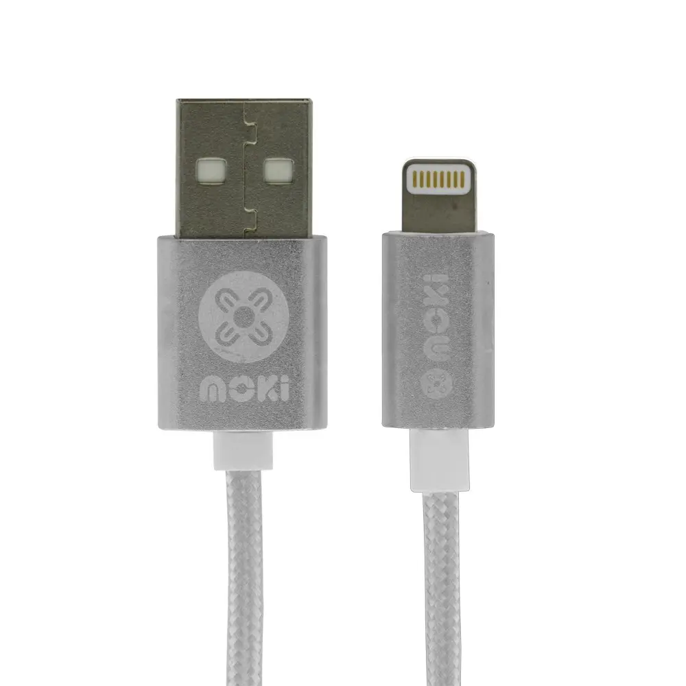 Moki 90cm Braided Lightning MFI-Certified to USB Charging Cable for iPhone SLV