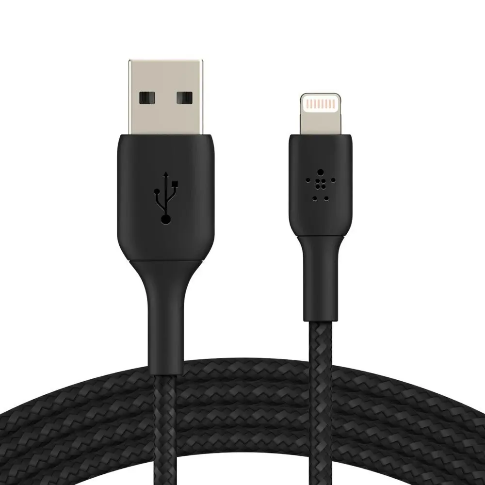 Belkin 2m Braided Lightning MFI-Certified to USB-A Cable for Apple iPhone Black